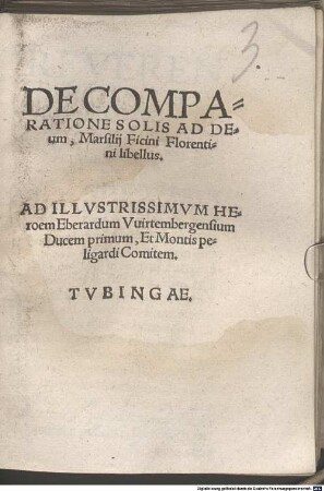 De comparatione solis ad Deum