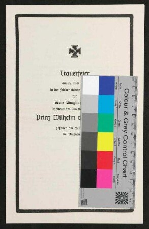 Ablauf der Trauerfeier am 29.05.1940 für Seie königliche Hoheit Prinz Wilhelm von Preußen