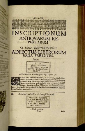 Classis Decima Tertia. Adfectus Liberorum Erga Parentes