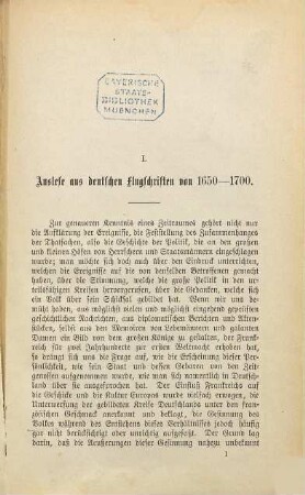 Die öffentliche Meinung in Deutschland im Zeitalter Ludwigs XIV : 1650-1700 ; ein Beitrag zur Kenntnis der deutschen Flugschriften-Litteratur