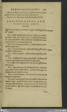 Periphraseos Seu Verborum Ambitus usus