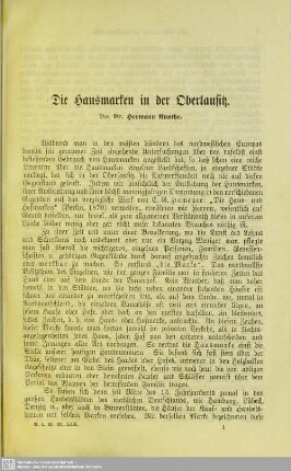 Die Hausmarken in der Oberlausitz