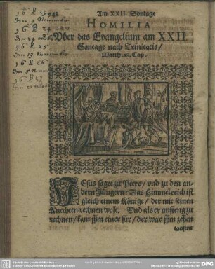 Homilia Uber das Evangelium am XXII. Sontage nach Trinitatis, Matth. 18. Cap.