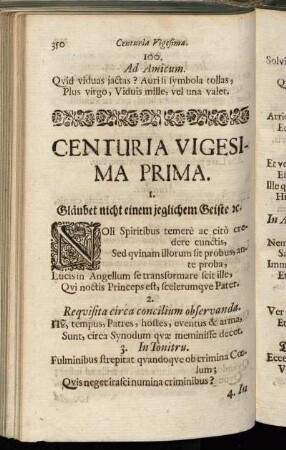 Centuria Vigesima Prima.