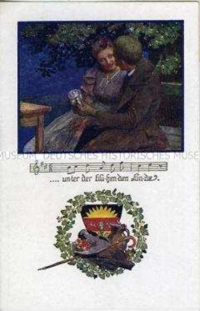 Liedillustration, Postkarte des Deutschen Schulvereins, Nr.1068