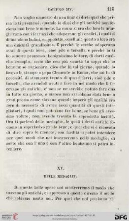 XV. Delle Medaglie