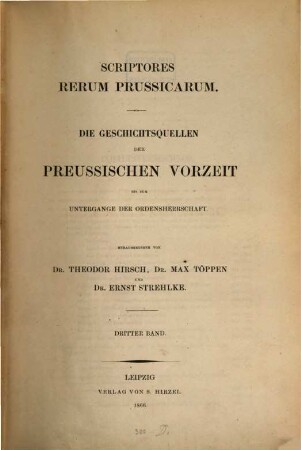 Scriptores rerum Prussicarum, 3