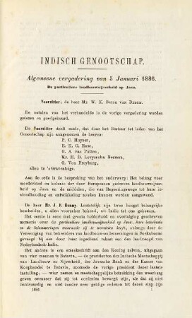 Algemeene vergadering van 5 Januari 1886