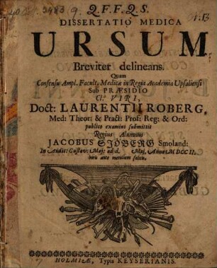 Diss. med. ursum breviter delineans