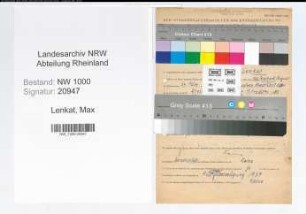 Entnazifizierung Max Lenkat, geb. 23.03.1905 (Hilfsarbeiter)