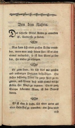 Von dem Ruhme.