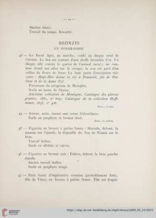Bronzes en Ronde-Bosse (Nr. 43 - 54)