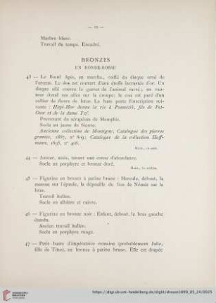 Bronzes en Ronde-Bosse (Nr. 43 - 54)
