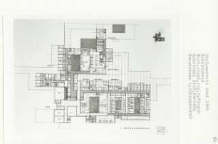 Krankenhaus (Diplomarbeit bei Peter Poelzig): Grundriss 1. Untergeschoss