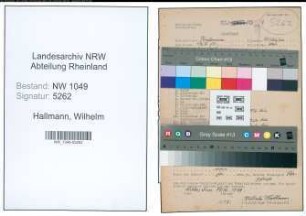 Entnazifizierung Wilhelm Hallmann , geb. 12.05.1901 ()