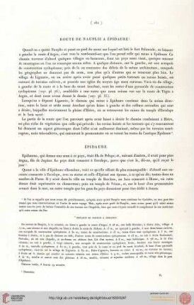 Route de Nauplie à Èpidaure (mit Tafel 76-85)