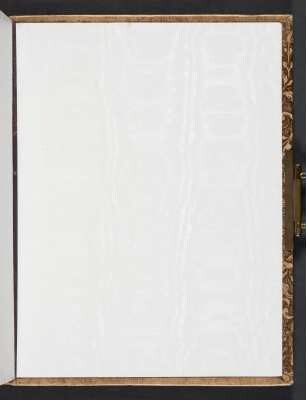 Hinterdeckel. Anpappblatt : Album aus dem Umkreis der Familie des Mühlenbesitzers Traugott Bienert in Dresden-Plauen. Ledereinband, geprägt, Schnittverzierung in Rot; 30 x 24 x 5,5 cm (ab 1880). Dresden: SLUB/DF 1989.C.4