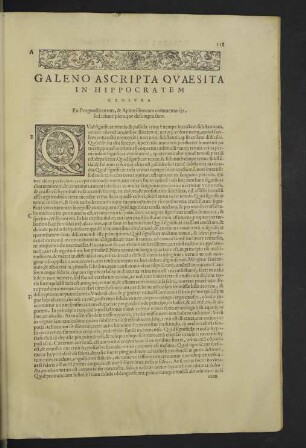 Galeno ascripta quaesita in Hippicratem censura