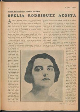 Índice de escritores nuevos de Cuba - Ofelia Rodríguez Acosta.
