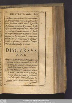 Discursus XXI.