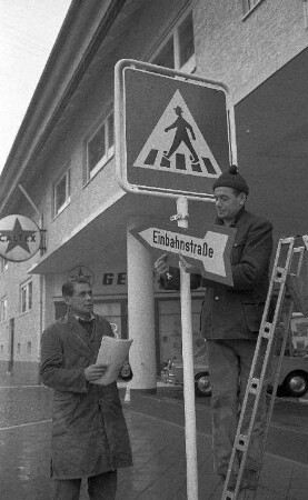 Einrichtung eines Einbahnstraßensystems in Rintheim.