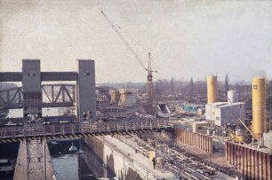 Baustelle dritte Schleusenkammer Feudenheim/Neckar