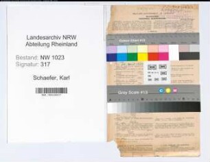 Entnazifizierung Karl Schaefer , geb. 20.09.1893 (Lehrer)