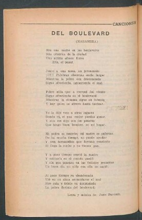 Del boulevard : (Habanera)