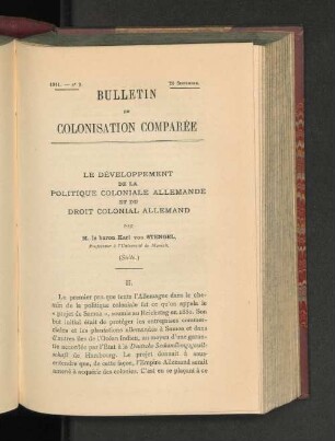 Le Développement De La Politique Coloniale Allemande Et Du Droit Colonial Allemand.