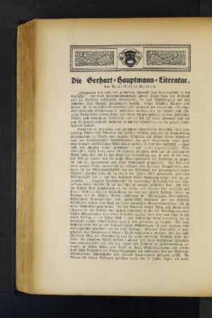 Die Gerhart-Hauptmann-Literatur
