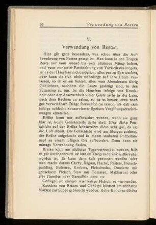 V. Verwendung von Resten.