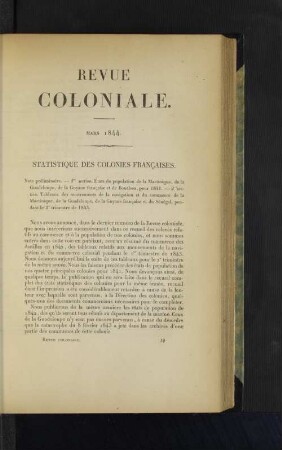 Statistique des colonies francaises.