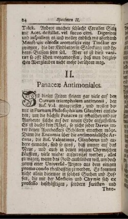 II. Panaceæ Antimoniales.