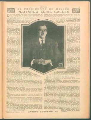 El presidente del Méjico : Plutarco Elias Calles