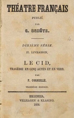 Le Cid : tragédie en cinq actes et en vers