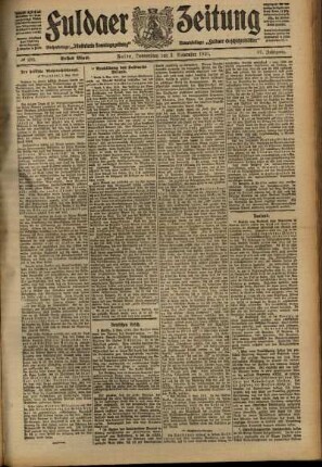 Erste Ausgabe vom Donnerstag, den 03. November 1910.