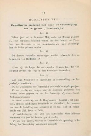 Hoofdstuk VIII. Bepalingen omtrent het door de Vereeniging uit te geven "Jaarboekje"