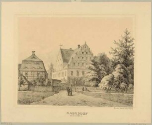 Das Rittergut in Naundorf bei Oschatz, Blatt aus dem Album der Rittergüter und Schlösser im Königreiche Sachsen, 2. Band