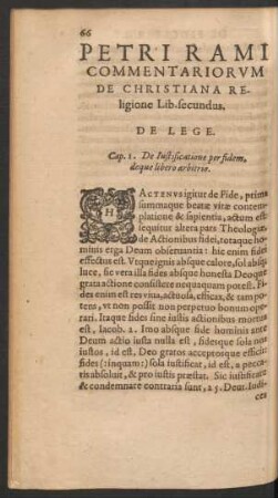 Cap. 1. De Iustificatione per fidem, deque libero arbitrio.