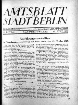 Sonderausgabe, 17. Juni 1929