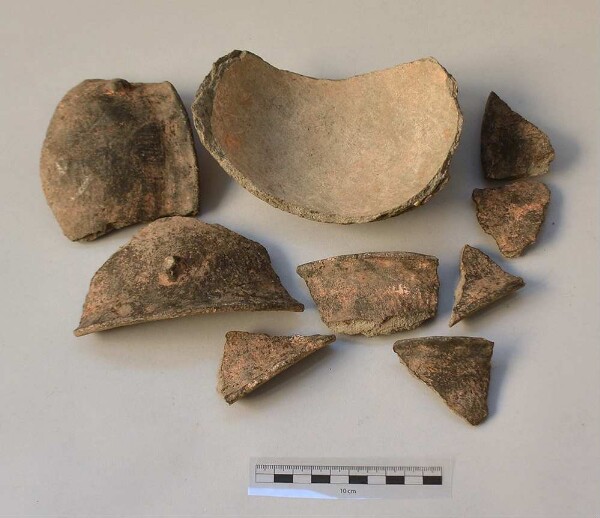 Fragments of a clay vessel