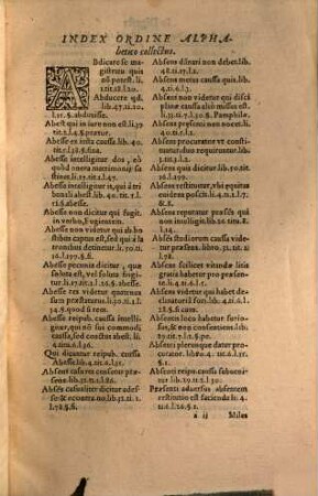 Digestorvm Sev Pandectarum Libri quinquaginta. [8], Index Rervm Et Verborum, quae in Pandectis tractantur, copiosißimus ...