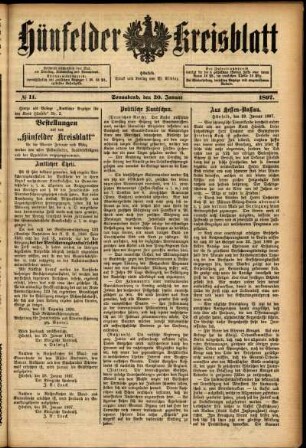 Ausgabe vom Samstag, den 30. Januar 1897.