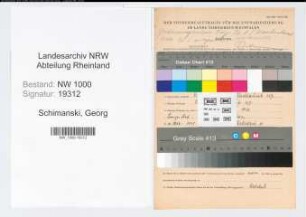 Entnazifizierung Georg Schimanski, geb. 08.09.1894 (Lehrer)