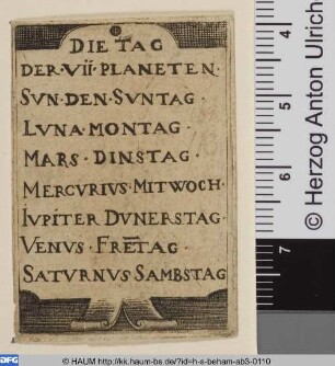 Titelblatt der Folge: Die sieben Planeten mit den Bildern des Tierkreises