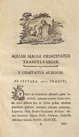 Dissertatio medico-chemica de aquis medicatis magni principatus Transylvaniae