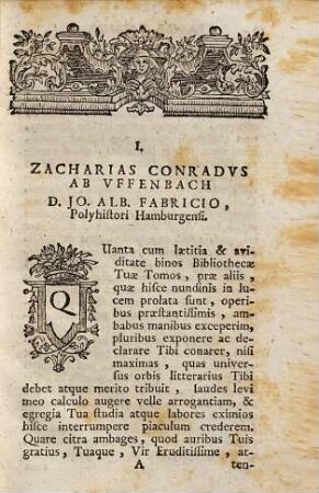 Commercii epistolaris Uffenbachiani selecta : Variis observationibus illustravit, vitamque B. Zach Conr. ab Uffenbach praemisit Io. Ge. Schelhornius