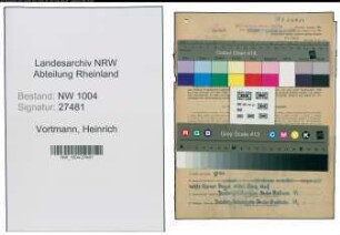 Entnazifizierung Heinrich Vortmann , geb. 05.07.1900 (Kranfuehrer)