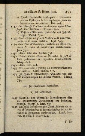 453-506, III. Jus Humanum Particulare.