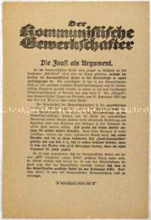 Flugblatt der SPD gegen die KPD
